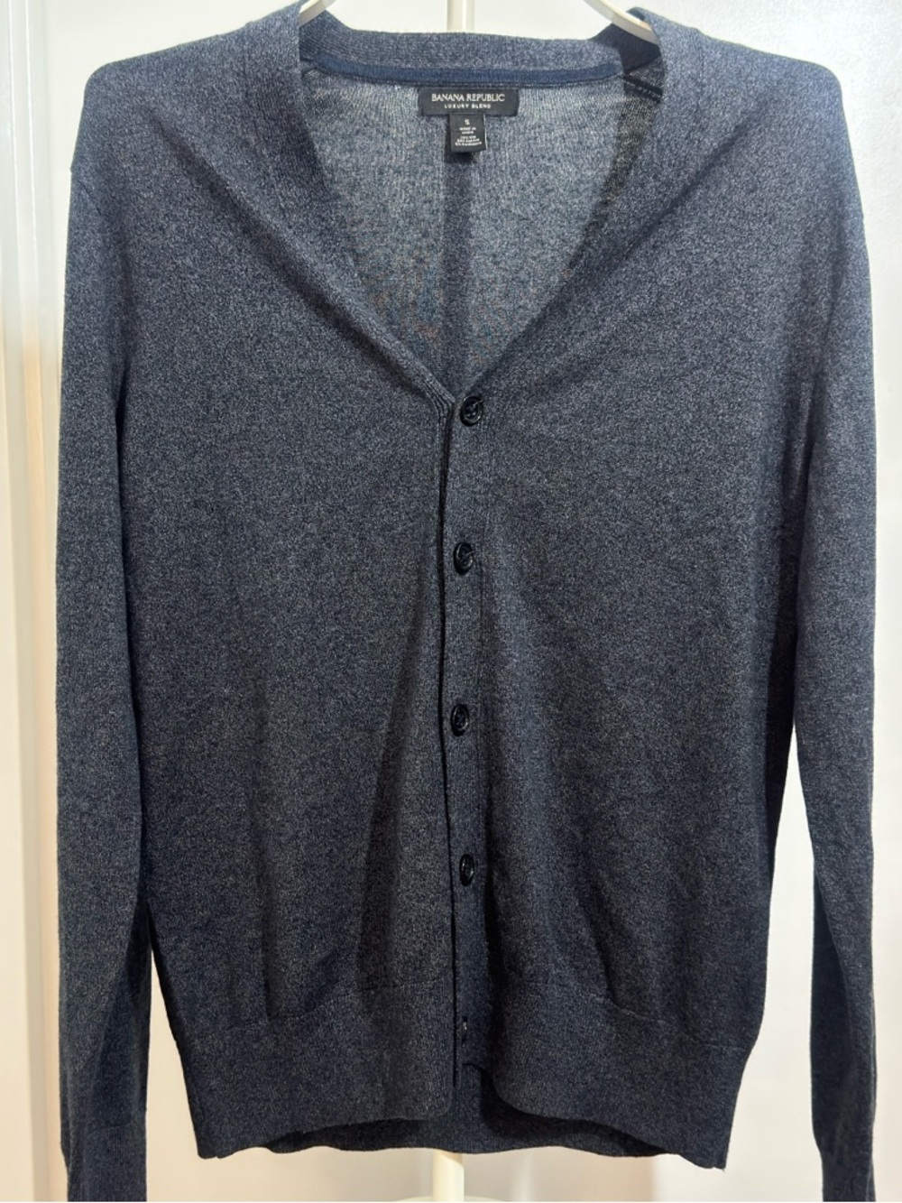 Banana Republic Silk Cashmere Blend Sweater Gray Lightweight Knit Minimalist
